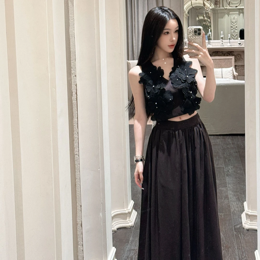 【轻法爱丽丝-上衣】精致设计感重工立体手工花朵背心独特高级小众