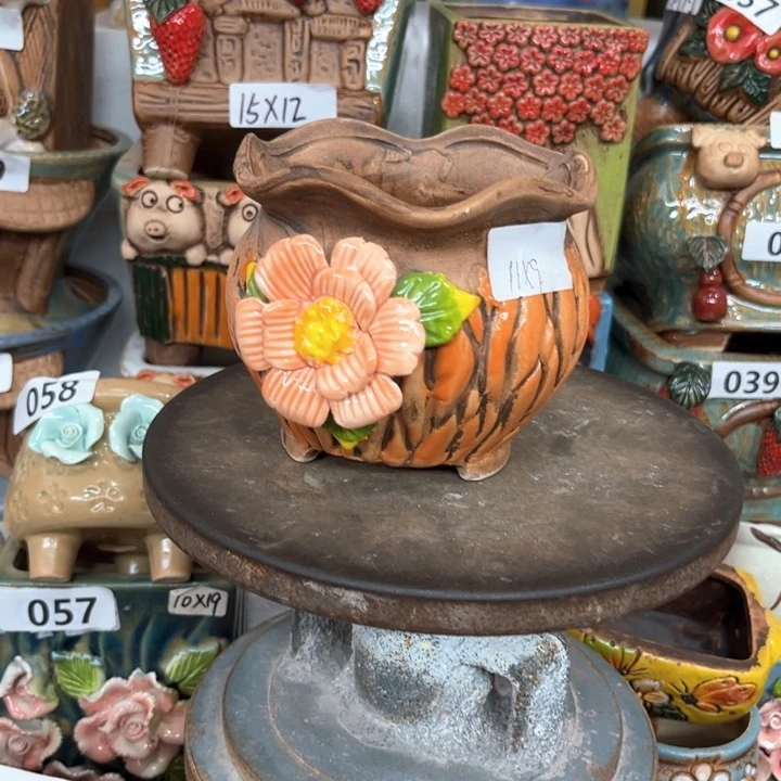 紫砂花盆粗陶材质多肉花盆