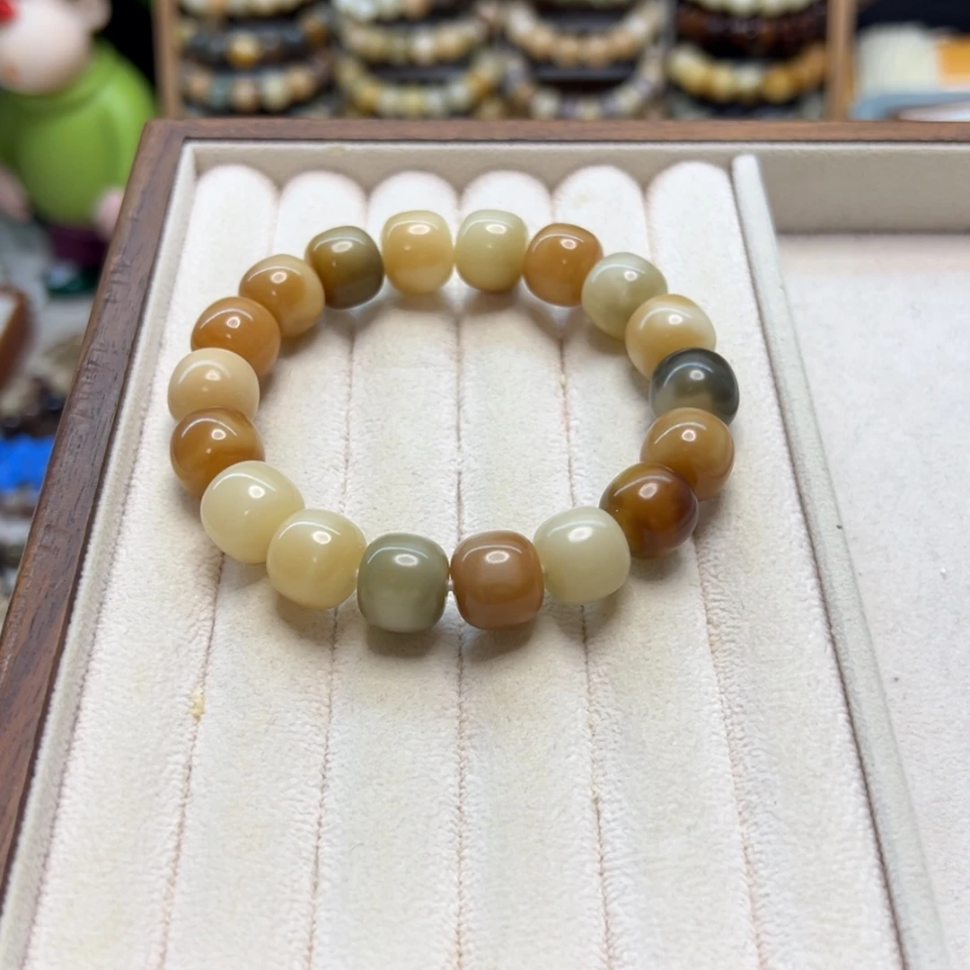 菩提根/象牙果手串卡13桶珠玉化微瑕