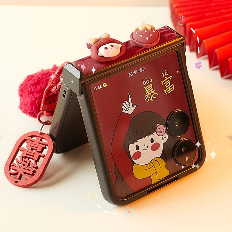 适用小米mixflip手机壳荣耀magicvflip新年折叠屏铰链全包保护壳