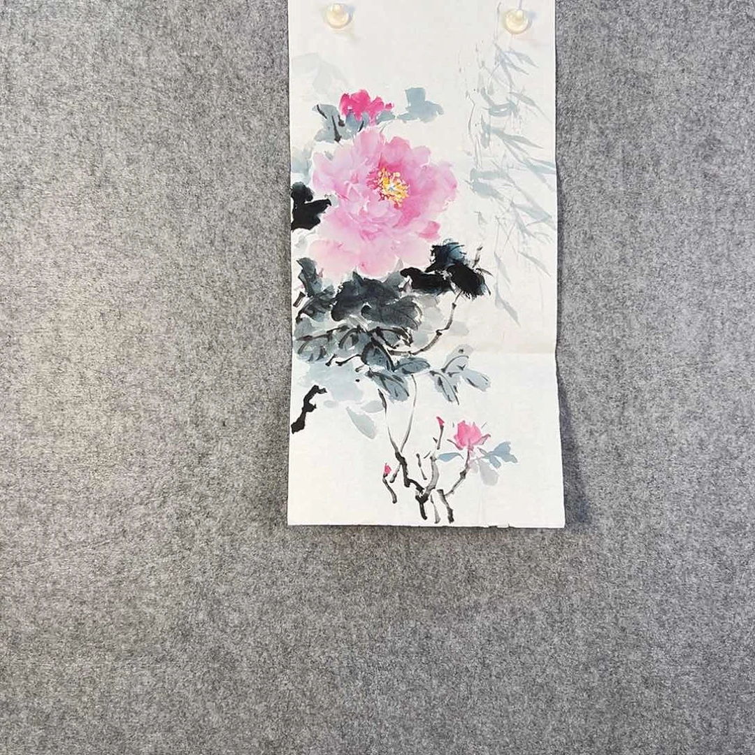 国画420 花鸟在树丛的顶端鸣叫叫声