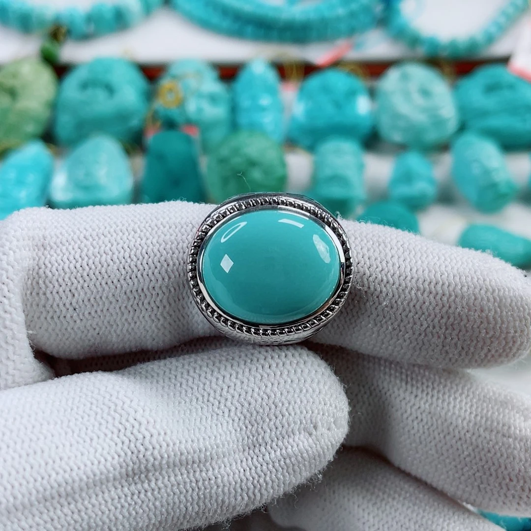 绿松石银S925镶嵌车挂