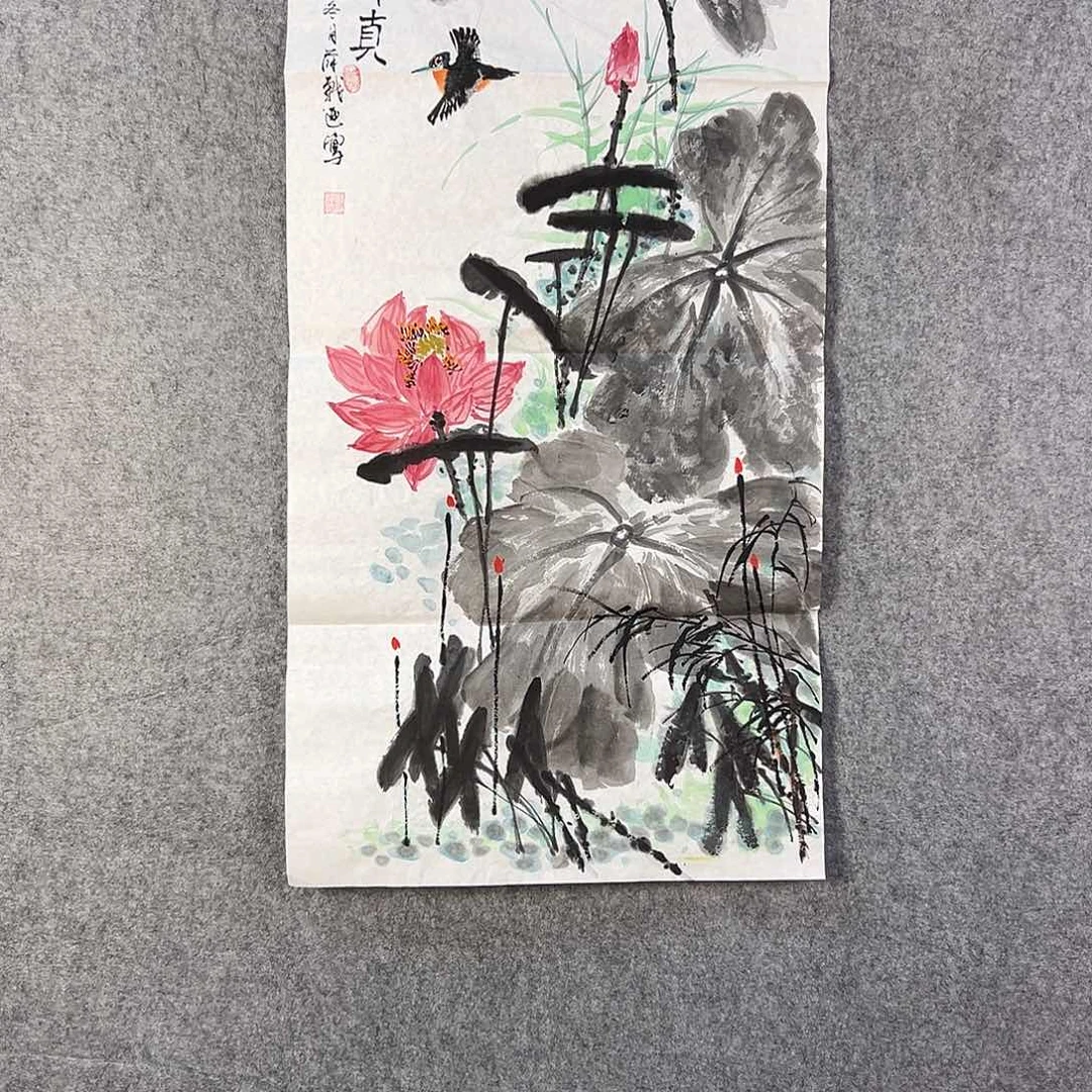 国画417 花鸟在树丛的顶端鸣叫叫声中