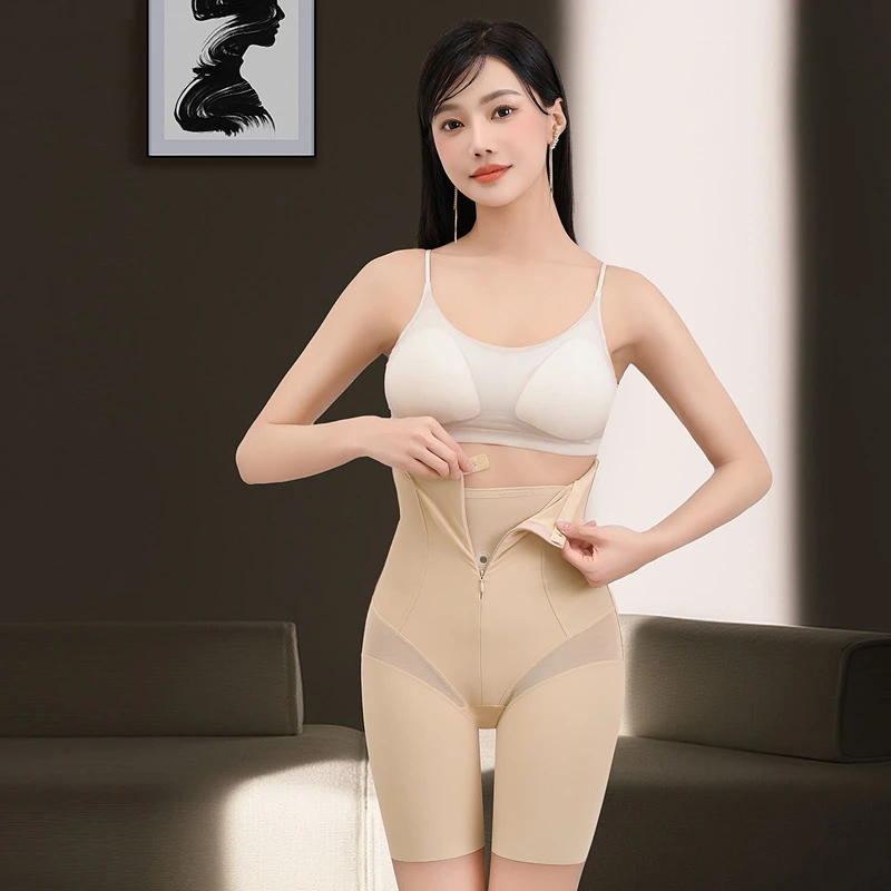 Manyushijia/蔓玉世家3018高腰翘臀新款高弹不勒拉链隐形搭扣