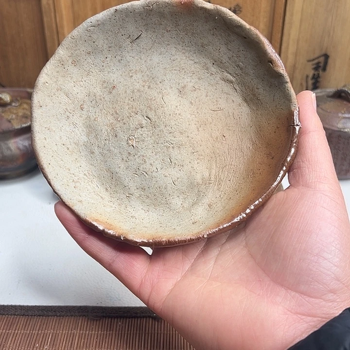 备前烧，森风吉手捻壶承，