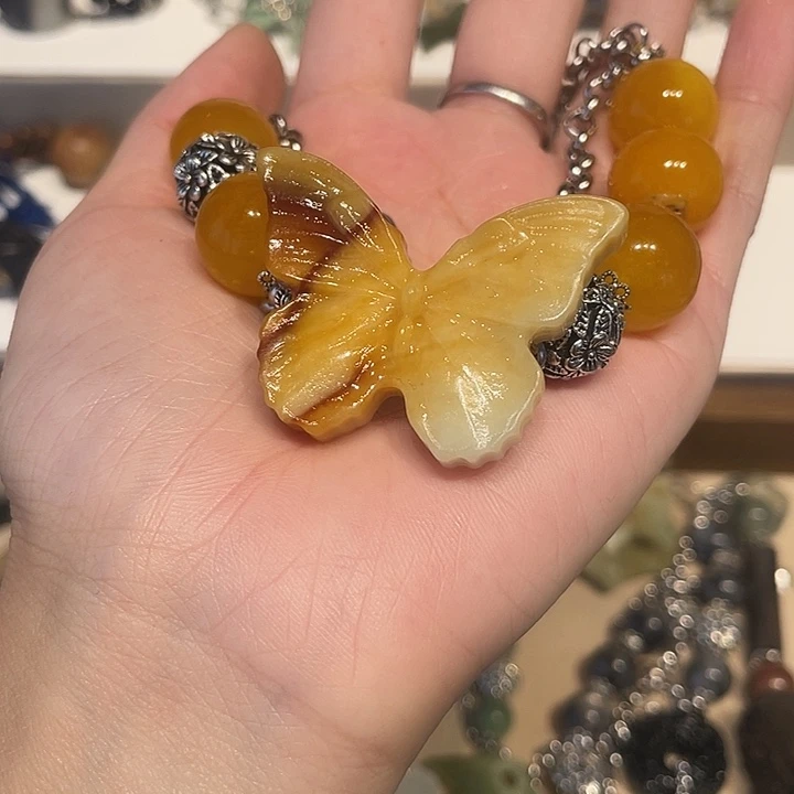 宸***˶蛇纹石玉合金颈饰