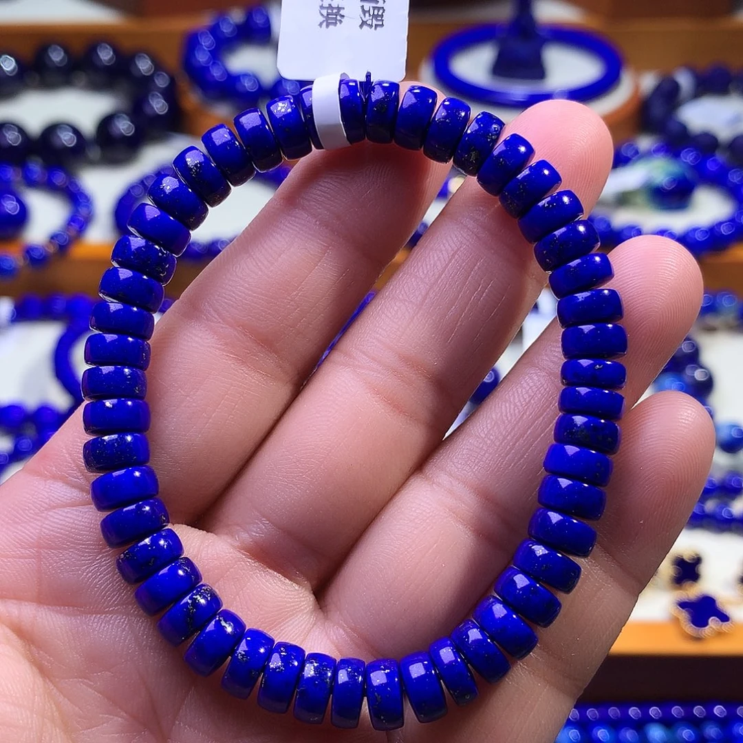 青金石未镶嵌手串7.2m精工药片1695