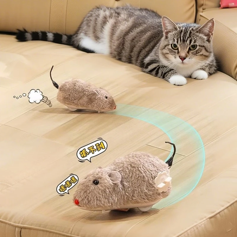 猫咪玩具小老鼠自嗨解闷神器逗猫的假老鼠仿真自嗨宠物玩具逗猫棒