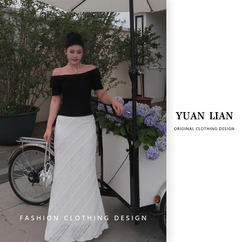 ZOZ糕冷圆脸【蕾丝小白裙】绝美半身裙2025夏日高级感显瘦长裙