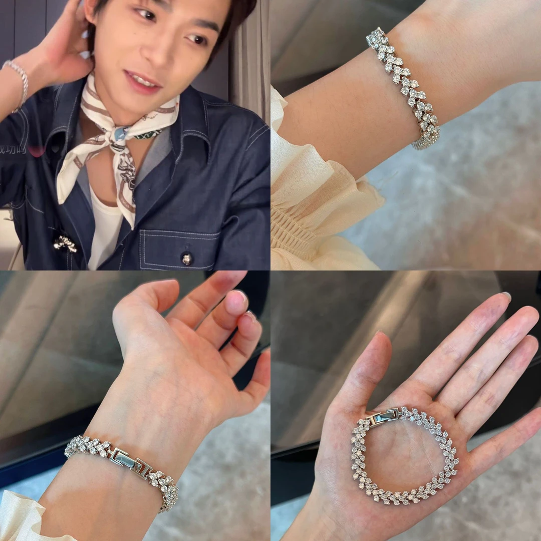 铜合金锆石手链 逆爱梓渝同款豪镶满钻时尚轻奢情侣款手链