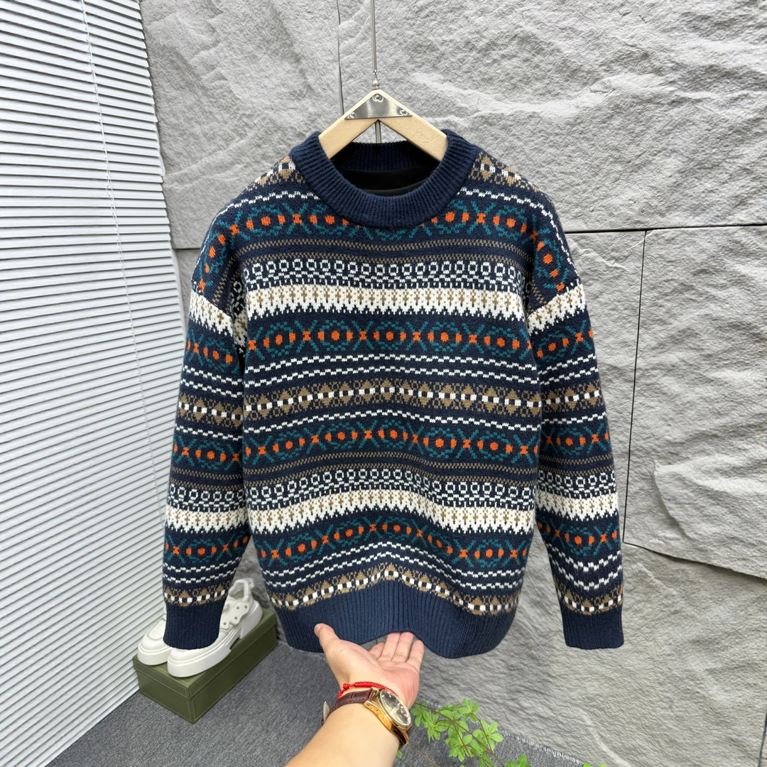 KANMALENLY/肯梅灵列圆领毛衣男款秋冬毛线衫中性风针织打底衫潮