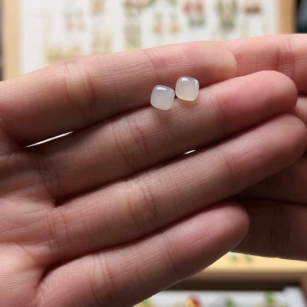 银S925镀金镶嵌和田玉耳饰