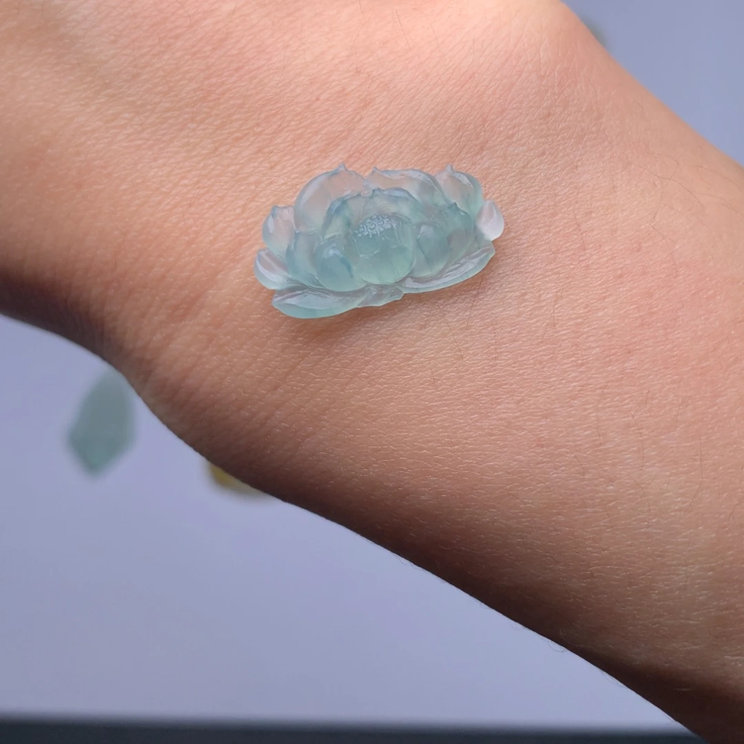 定制翡翠未镶嵌缅甸翡翠A货莲花