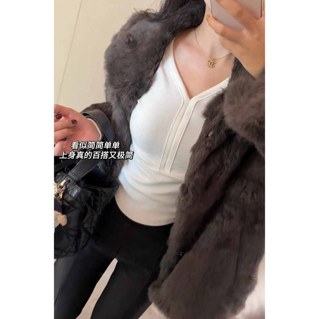 零一定制 高级感轻奢修身显瘦2024新款秋季女款打底衫G57