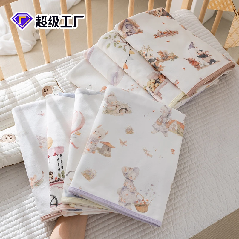 新生儿双层包单纯棉春秋外出抱被初生宝宝精梳棉包边双层产房抱单