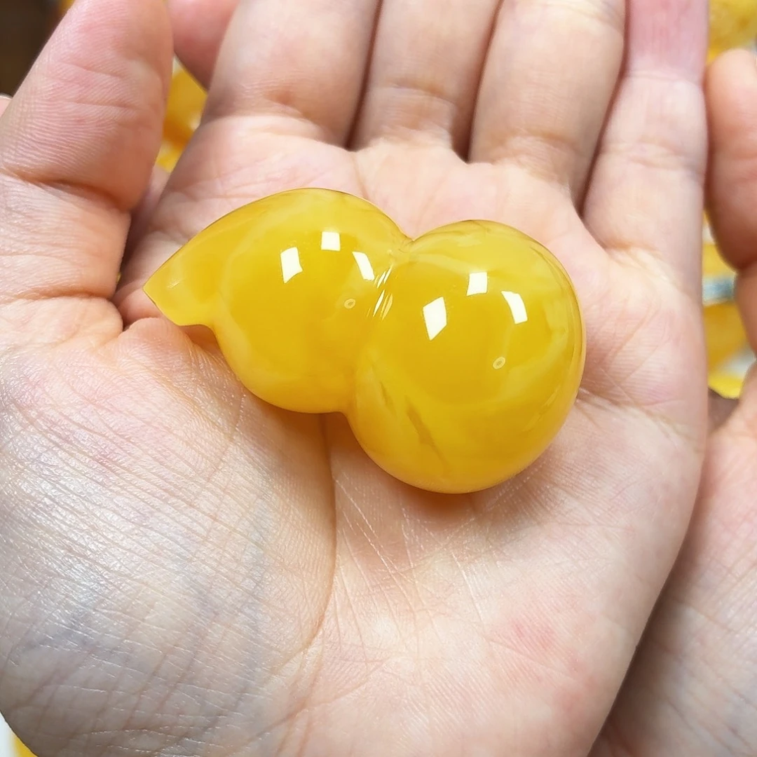 蜜蜡未镶嵌颈饰焦皮妖花葫芦