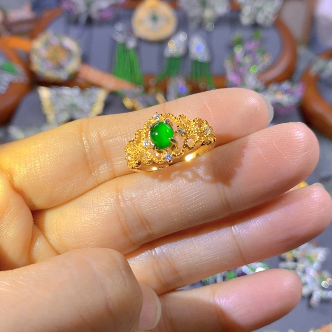 颈饰银S925镶嵌翡翠