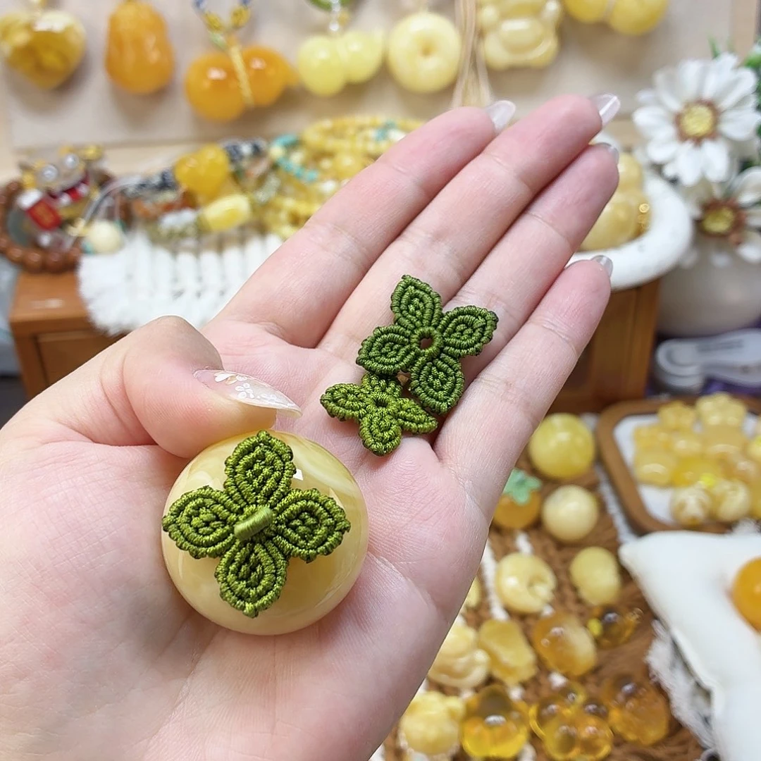 未镶嵌颈饰蜜蜡柿子叶子