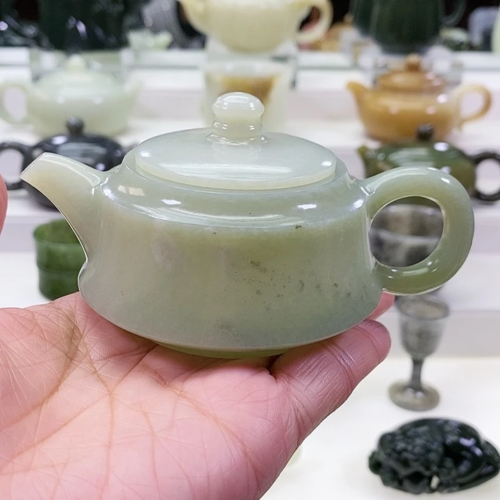 未镶嵌和田玉挂件茶壶120m l