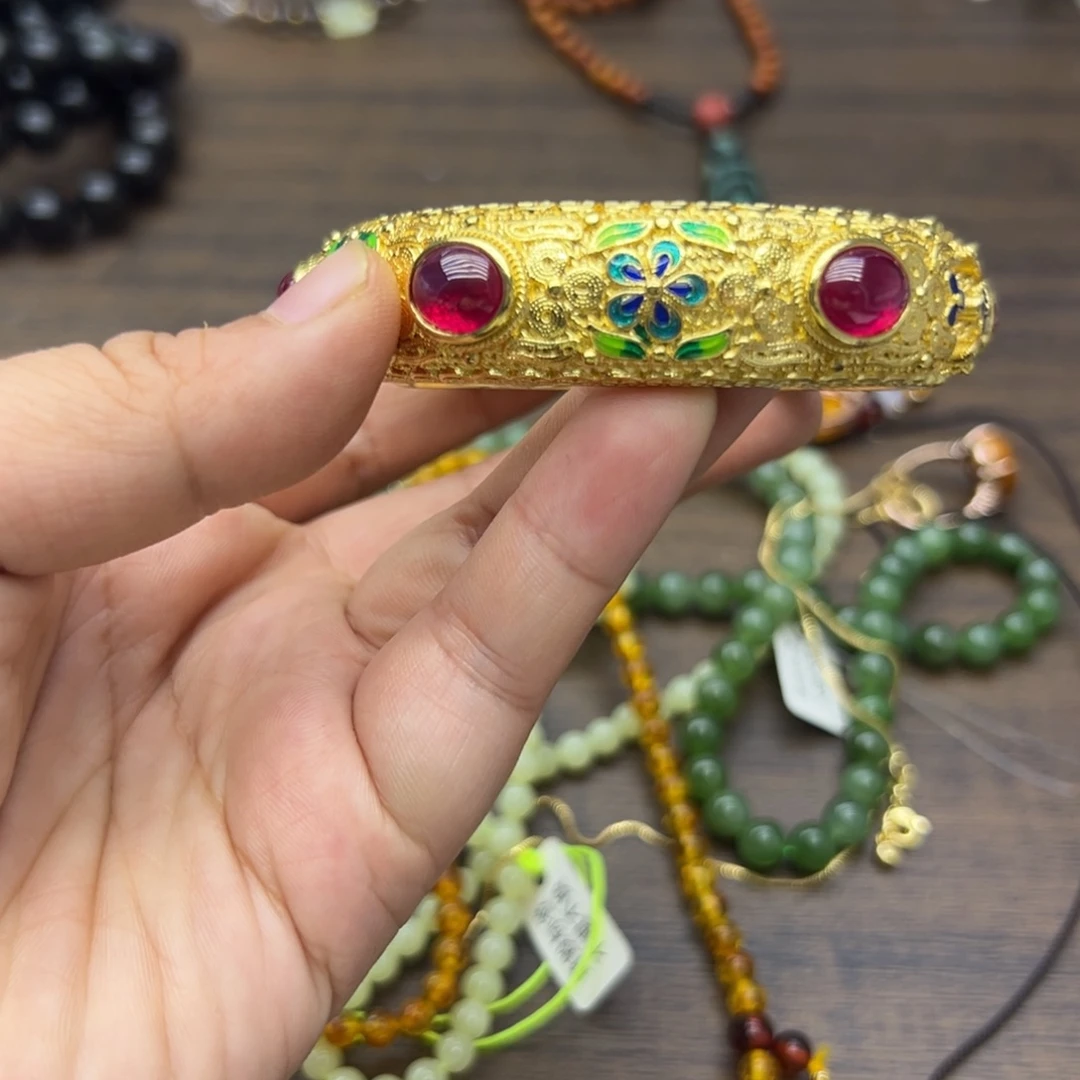 1紫牙乌/石榴石（处理）手镯306