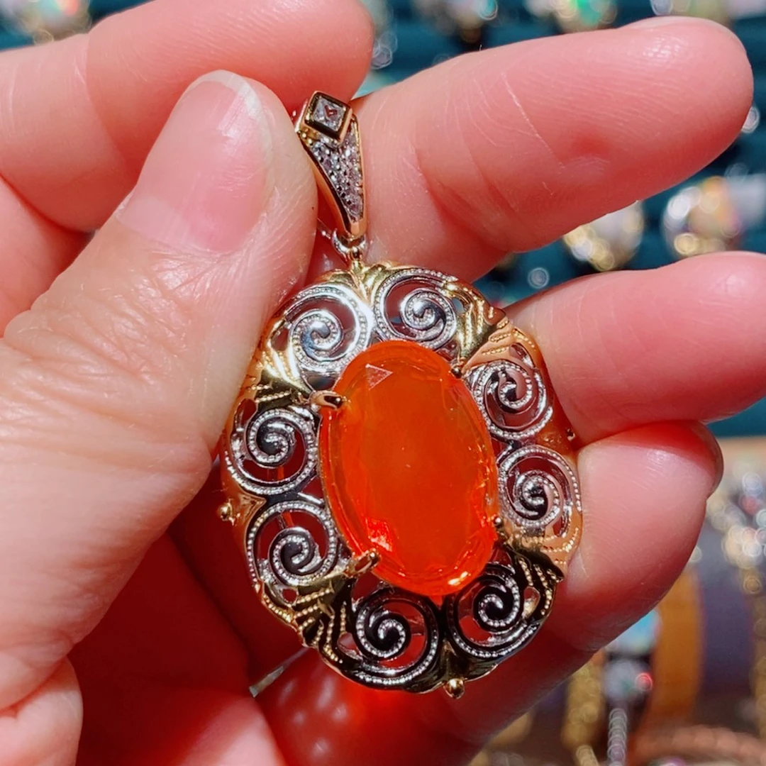 欧泊欧泊吊坠银S925镶嵌