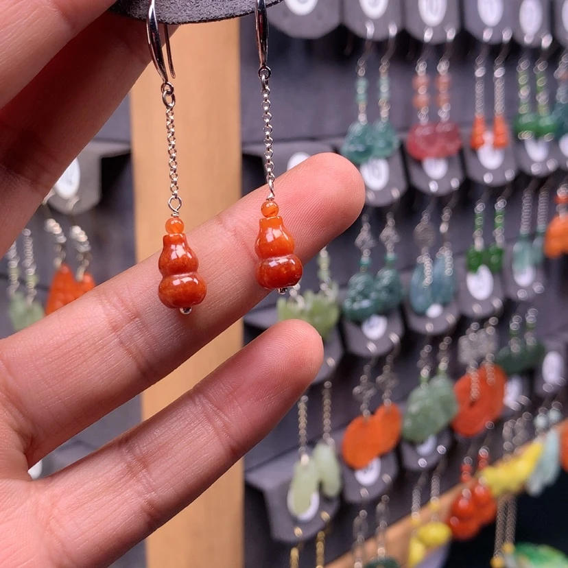 【闪购商品】翡翠耳饰银S925镶嵌l*l满意