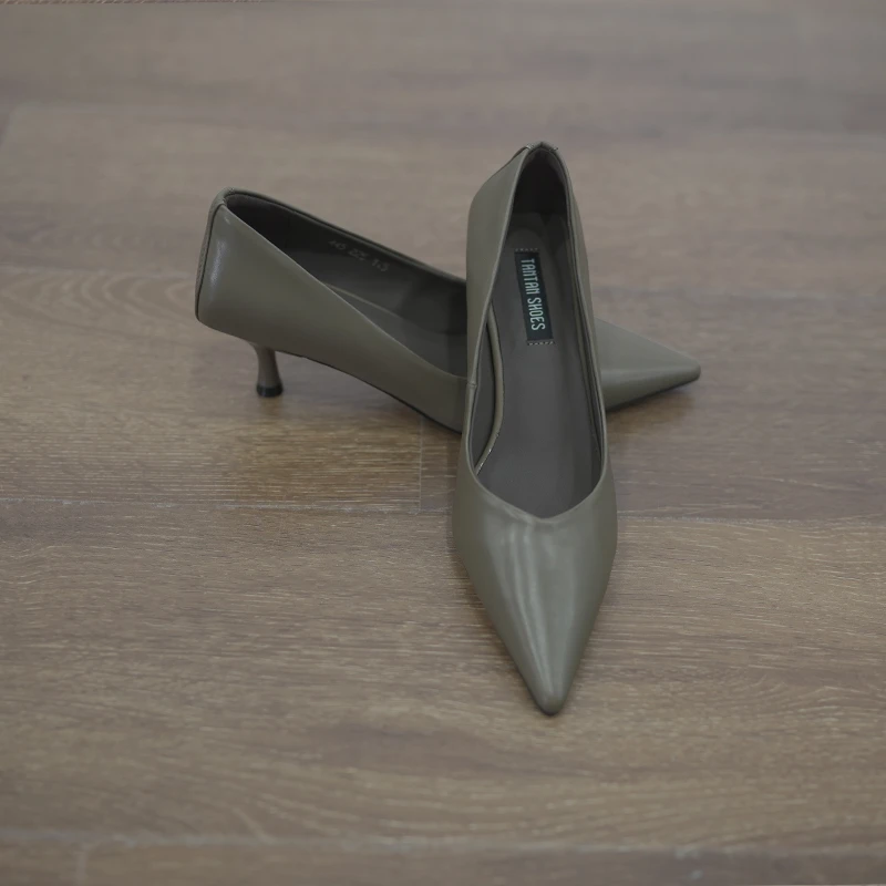 【TANTAN】气质时尚百搭女士细跟尖头低5公分高跟鞋#445