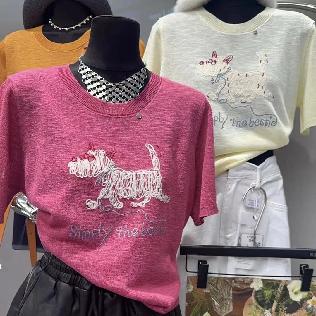 符合链接夏季短袖针织衫韩版减龄短袖均码女装