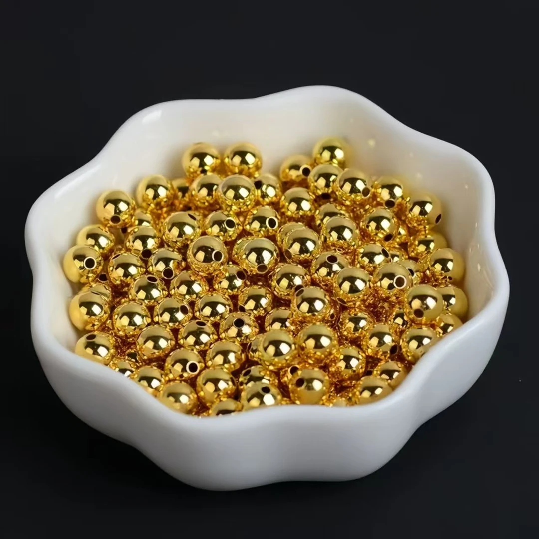 18k  光面珠卡6mm配件diy