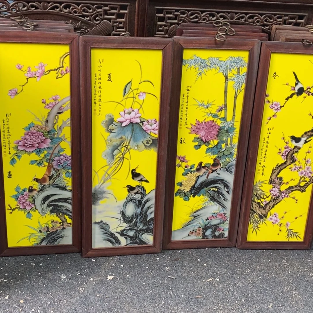 瓷55*21*4景德镇瓷板画柴窑烧制