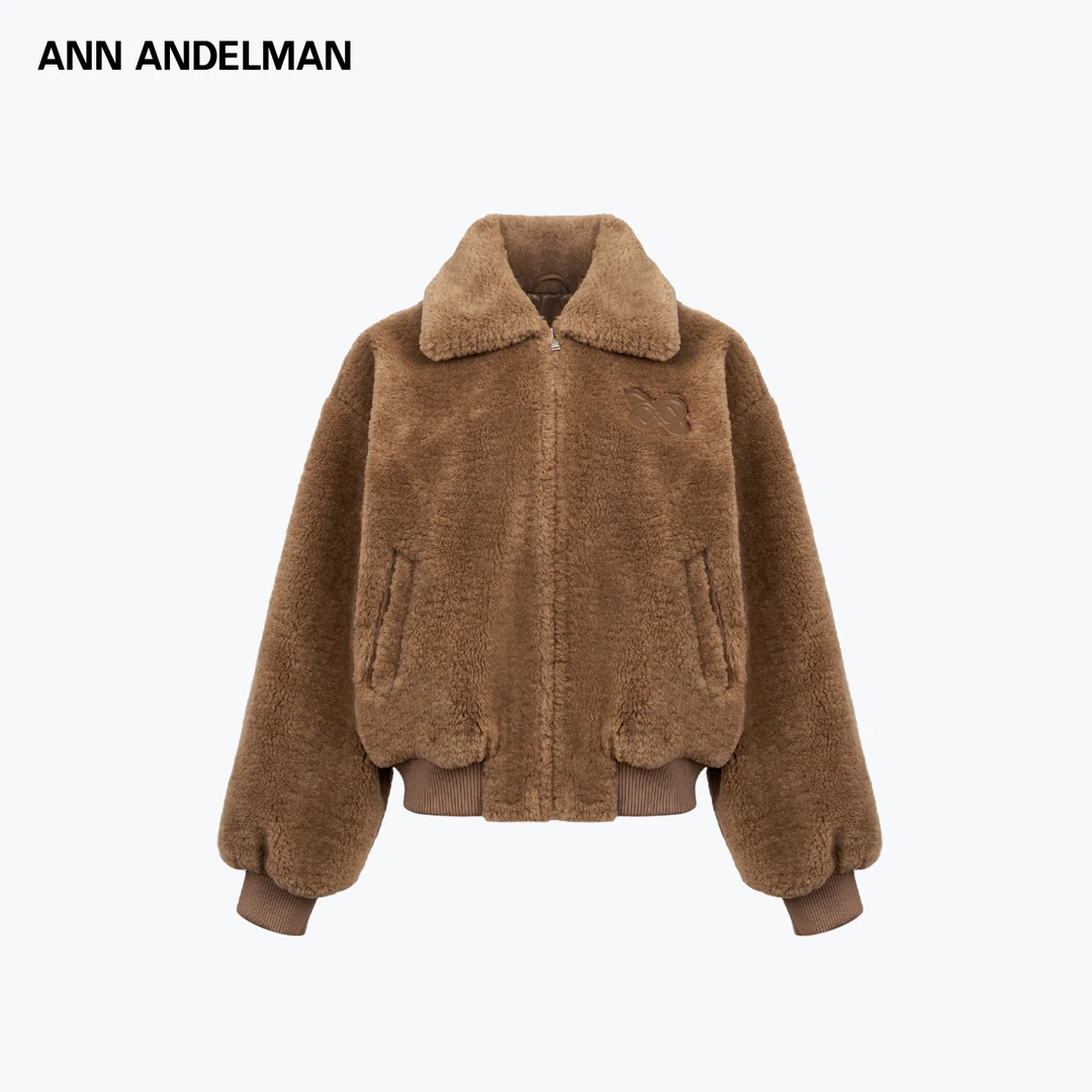 ANN ANDELMAN通勤风羊羔绒泰迪熊绒毛保暖夹克翻领短外套冬季新款