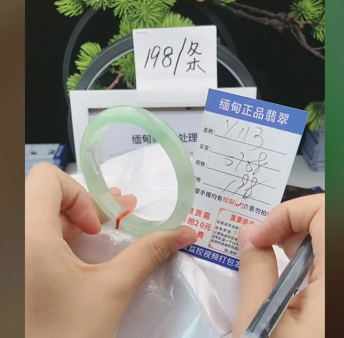Y113缅甸翡翠手镯处理198/条【一物一证】实物以直播间为准