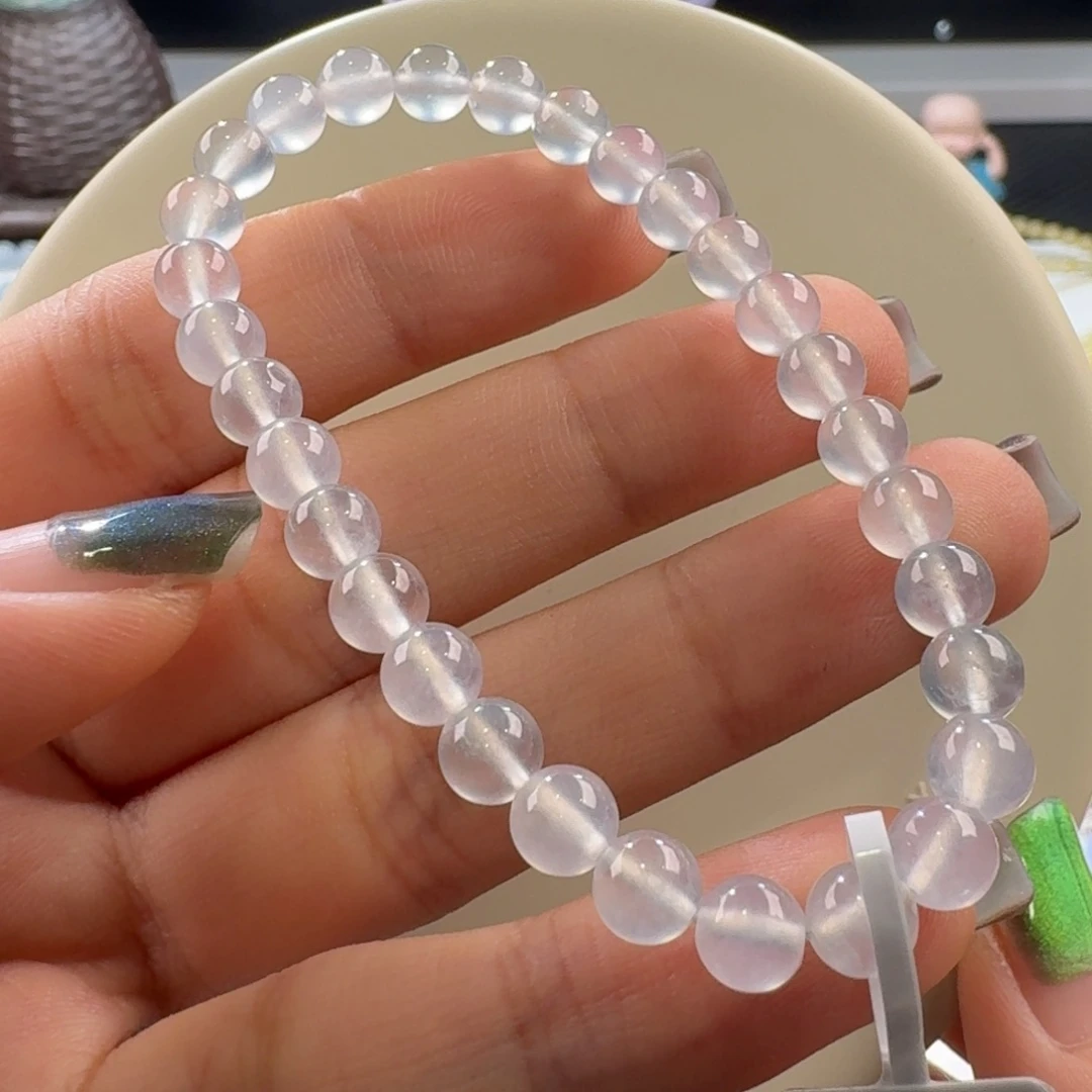 翡翠手链未镶嵌高冰波白钢手串卡6 毕业！强推！