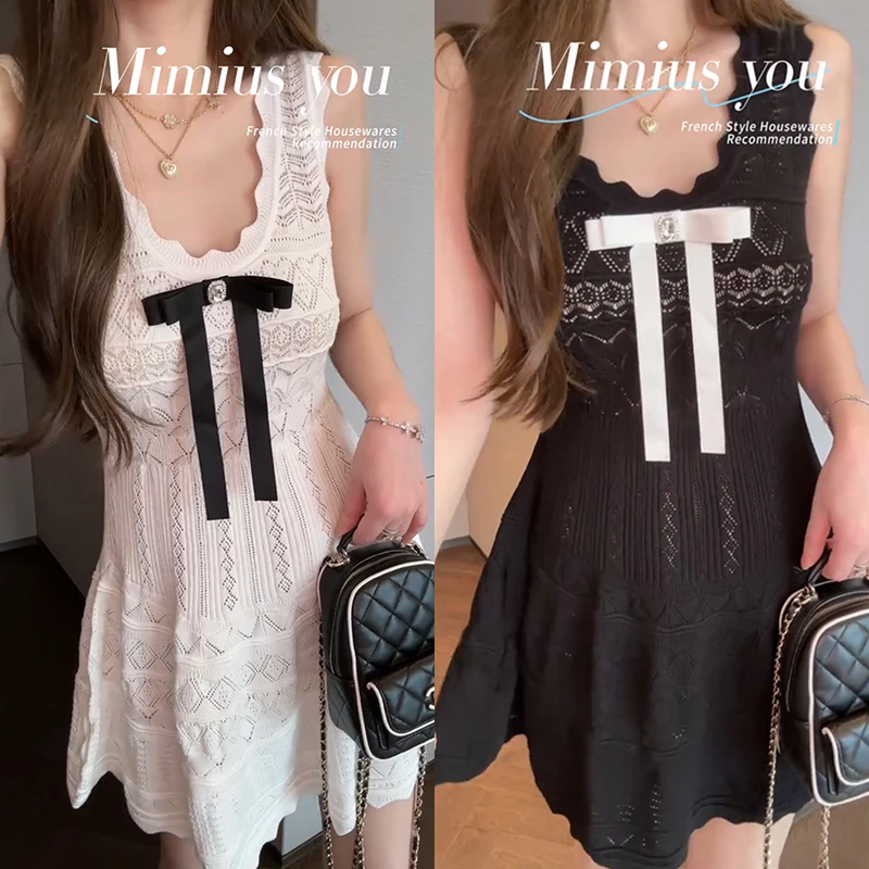 【mimius】Q 纯欲白月光千金蝴蝶结收腰连衣裙（蝴蝶结可拆） WG07032