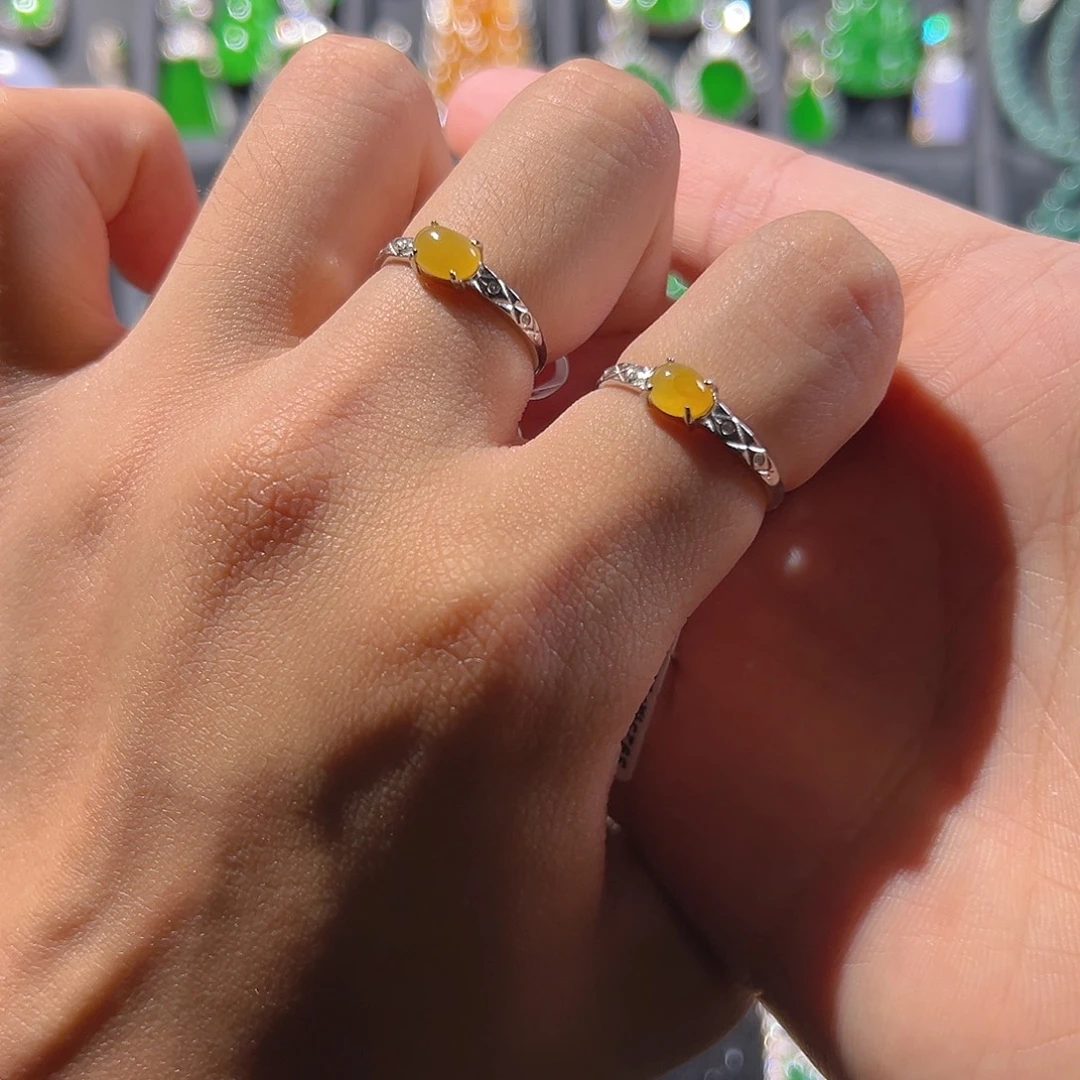 翡翠银S925镶嵌戒指