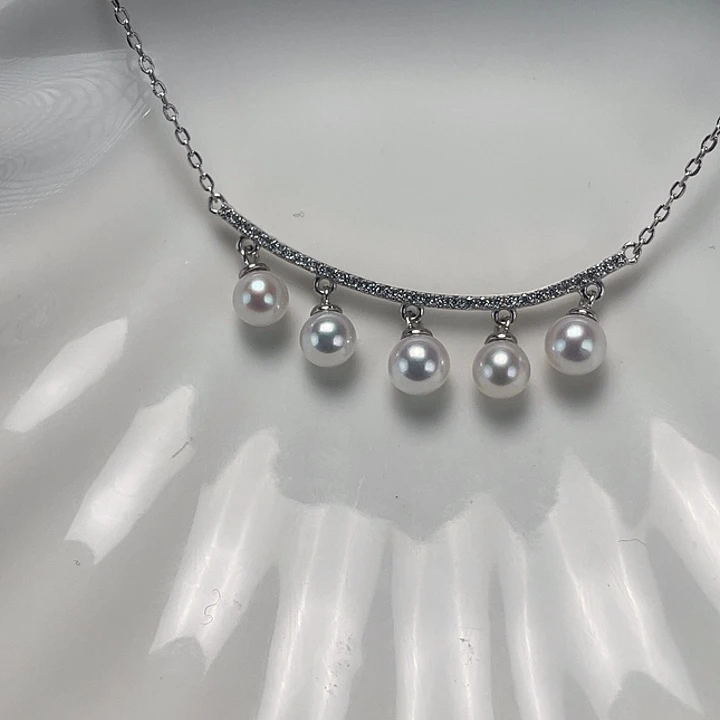 淡水珍珠颈饰银S925镶嵌C**.