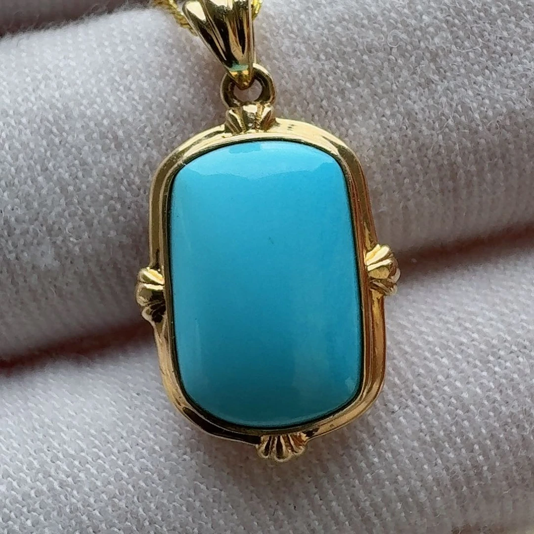 绿松石珠宝奇石18K金镶嵌