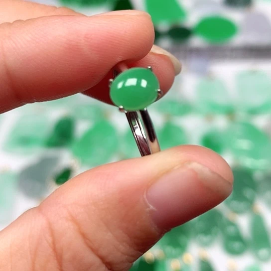 翡翠银S925镶嵌吊坠(不含链)