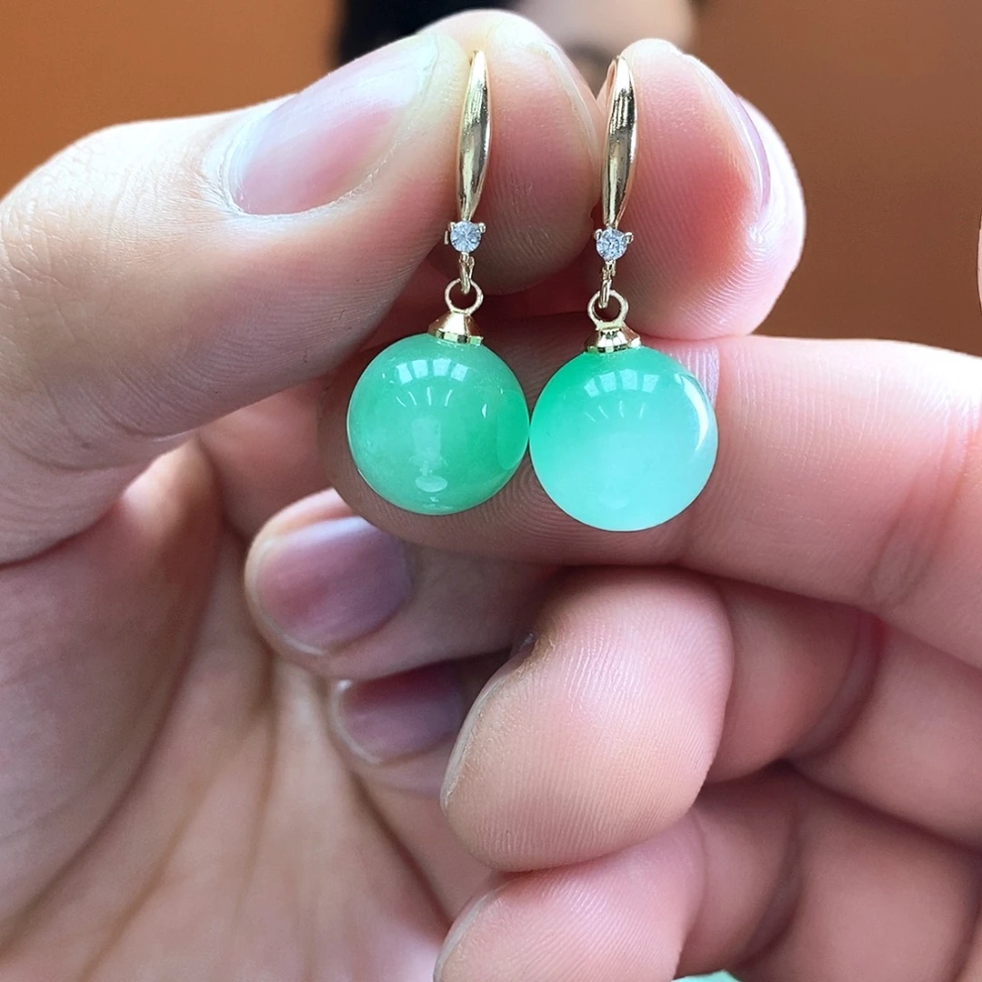 翡翠银S925镶嵌耳饰耳饰