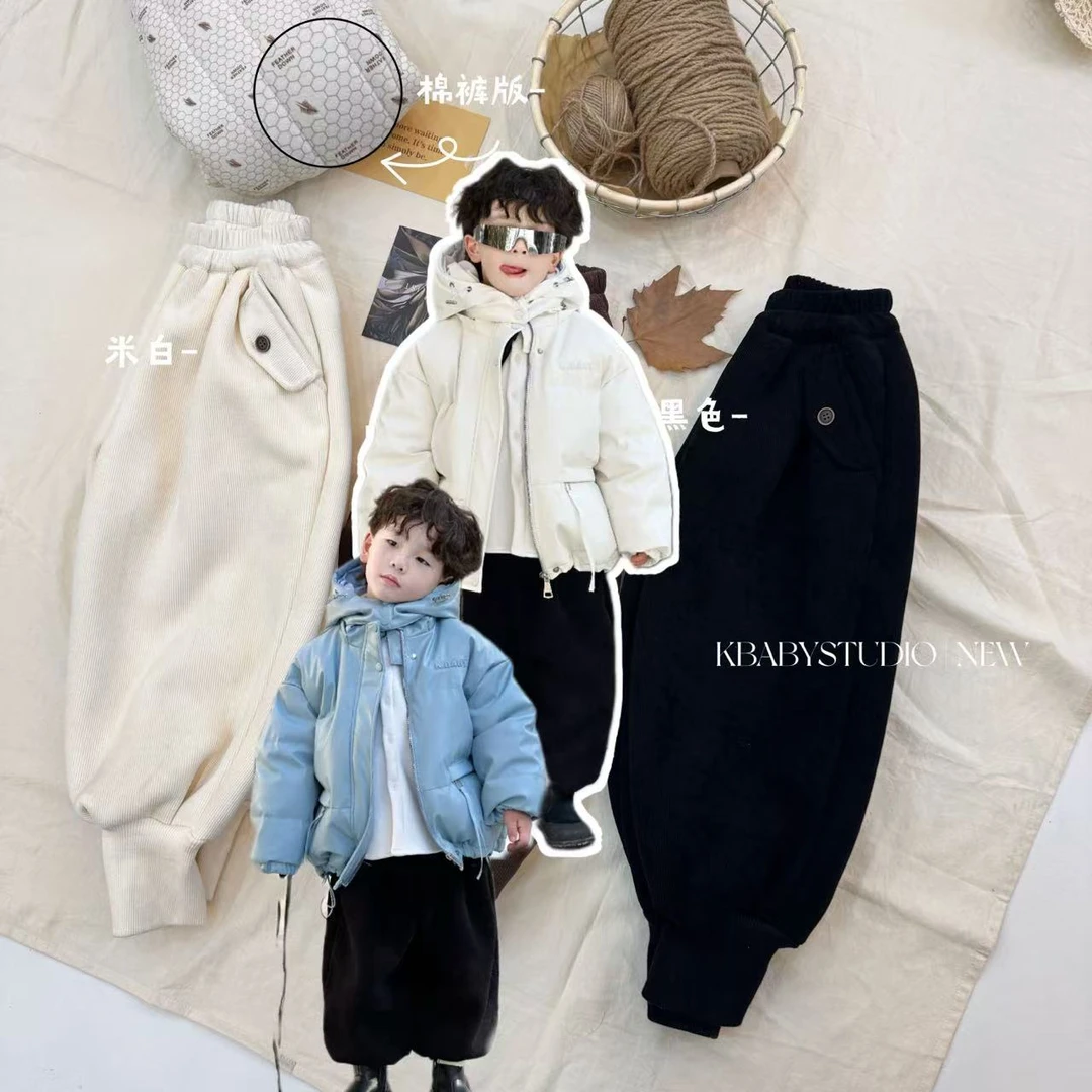 截单【年货终极场-压轴裤】kb3540|冬季儿童韩版加绒纽扣裤 又来啦