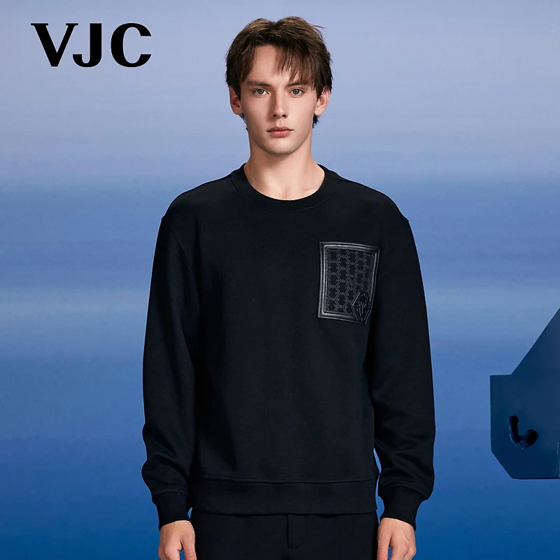 【达人专属】VJC/威杰思 2025秋季男士长袖印花口袋卫衣B24CE1275
