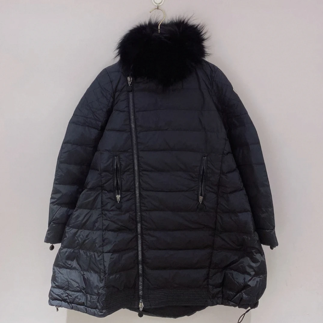 99新 MONCLER HZ二手奢侈品蒙口黑色羽绒服8922 3码