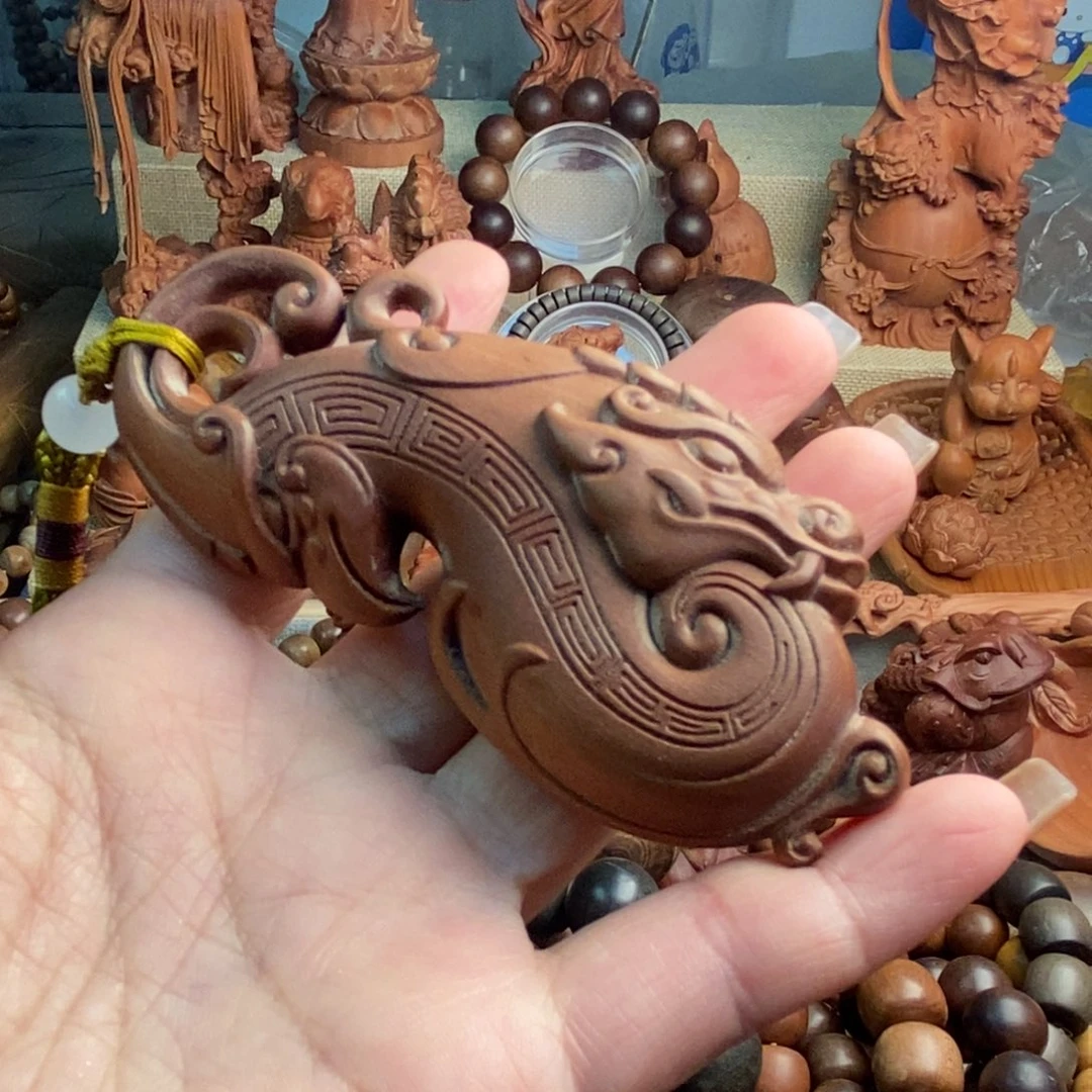 平***人檀香木手串/手链老山檀龙凤手把