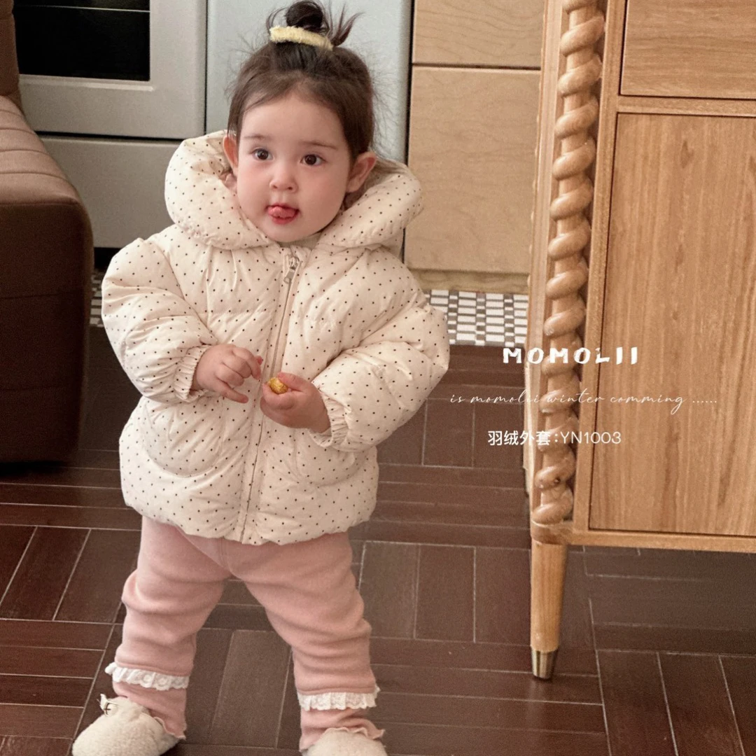 25秋冬新款  momoli 波点粉蝴蝶结羽绒外套（现货