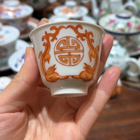 手绘茶杯盖碗壶承陶瓷