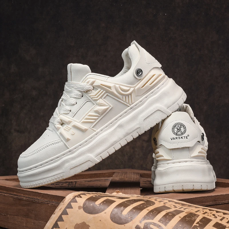 2025春季新款小白鞋时尚休闲男士板鞋工装鞋开学季耐磨百搭潮鞋