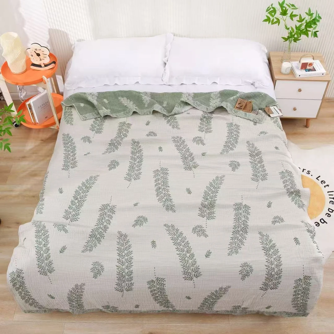 艾草罗布麻床盖毯子1.5*2米多功能床盖柔软