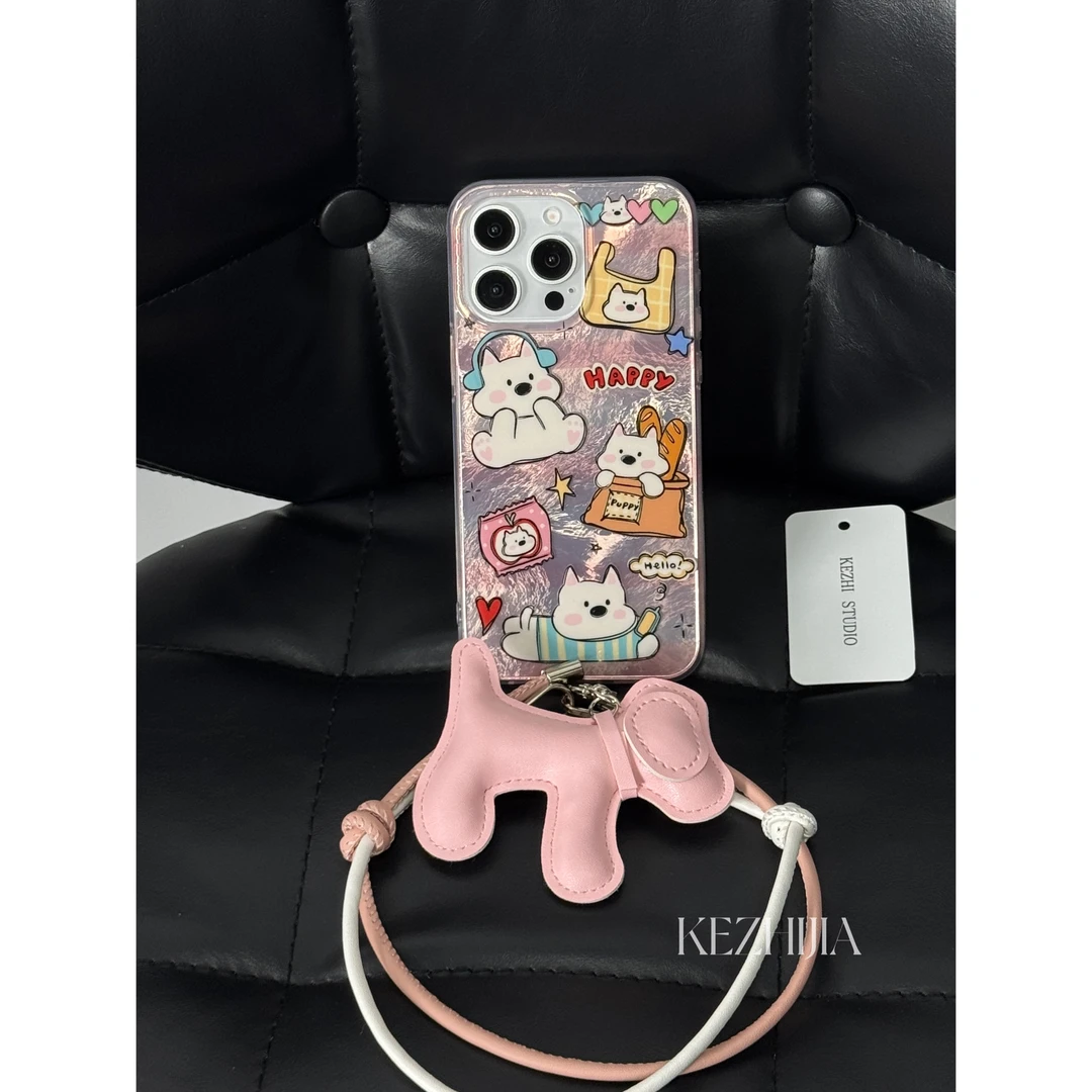 【壳之】高级可爱耳机西高地粉色适用苹果16/15/14/13Promax手机壳