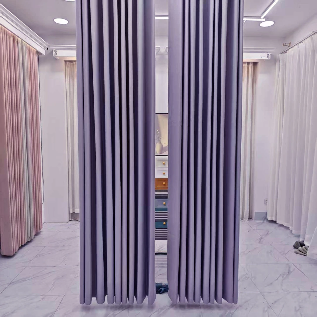 J005双面雪尼尔丝线香芋紫遮光客厅卧室窗帘成品（一套两片）