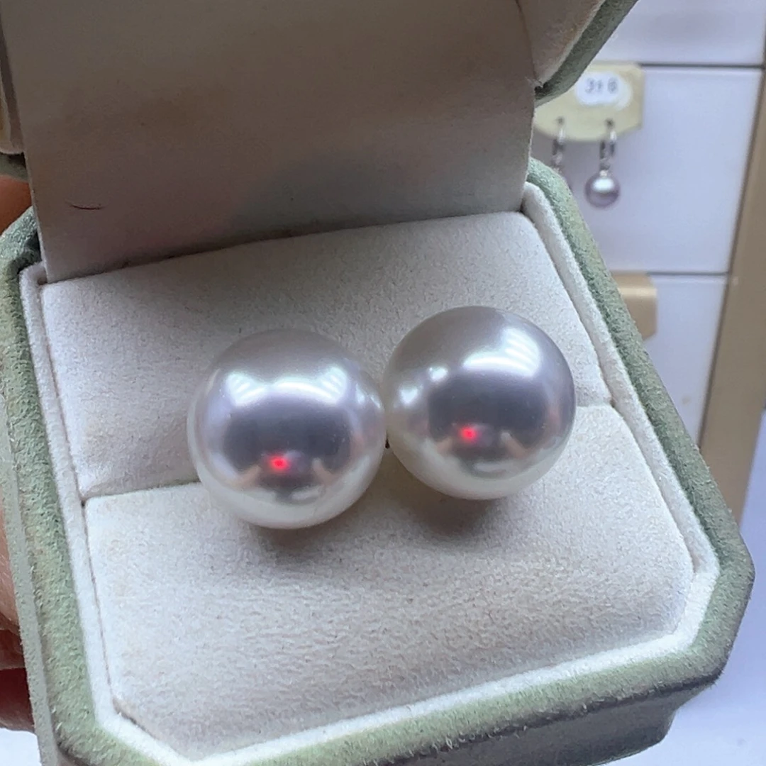 银S925镶嵌淡水珍珠耳饰